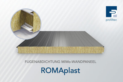 Dichtstoff ROMAplast zur Fugenabdichtung bei Wandpaneelen mit einem Dämmkern aus Mineralwolle