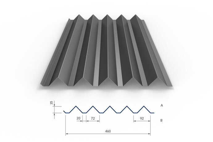 Beispielbild mit Schnittzeichnung für ein Design Deltaprofil