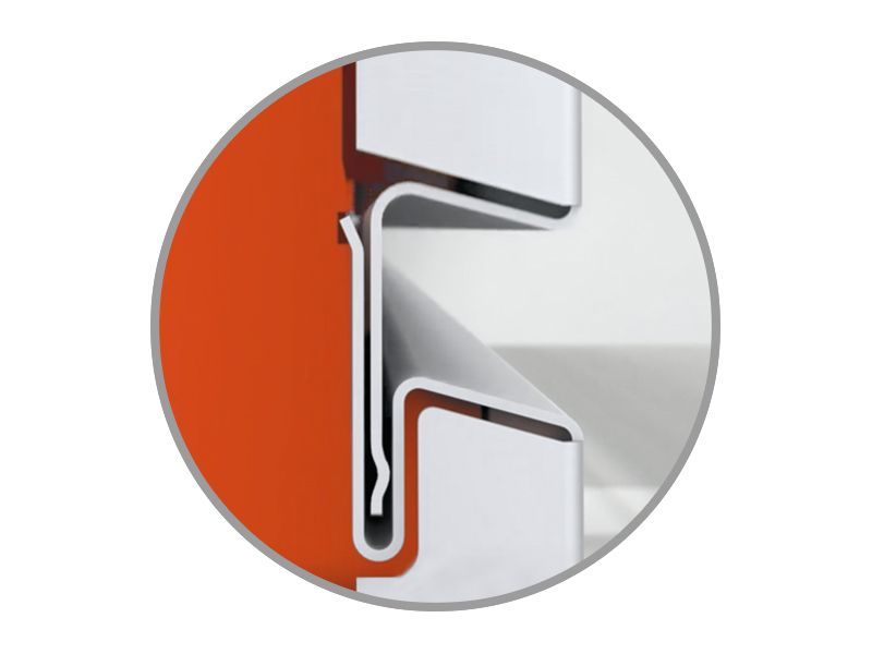 Detail von Siding Pro+ mit 2-teiligem Clicksystem im Modulrohr 
